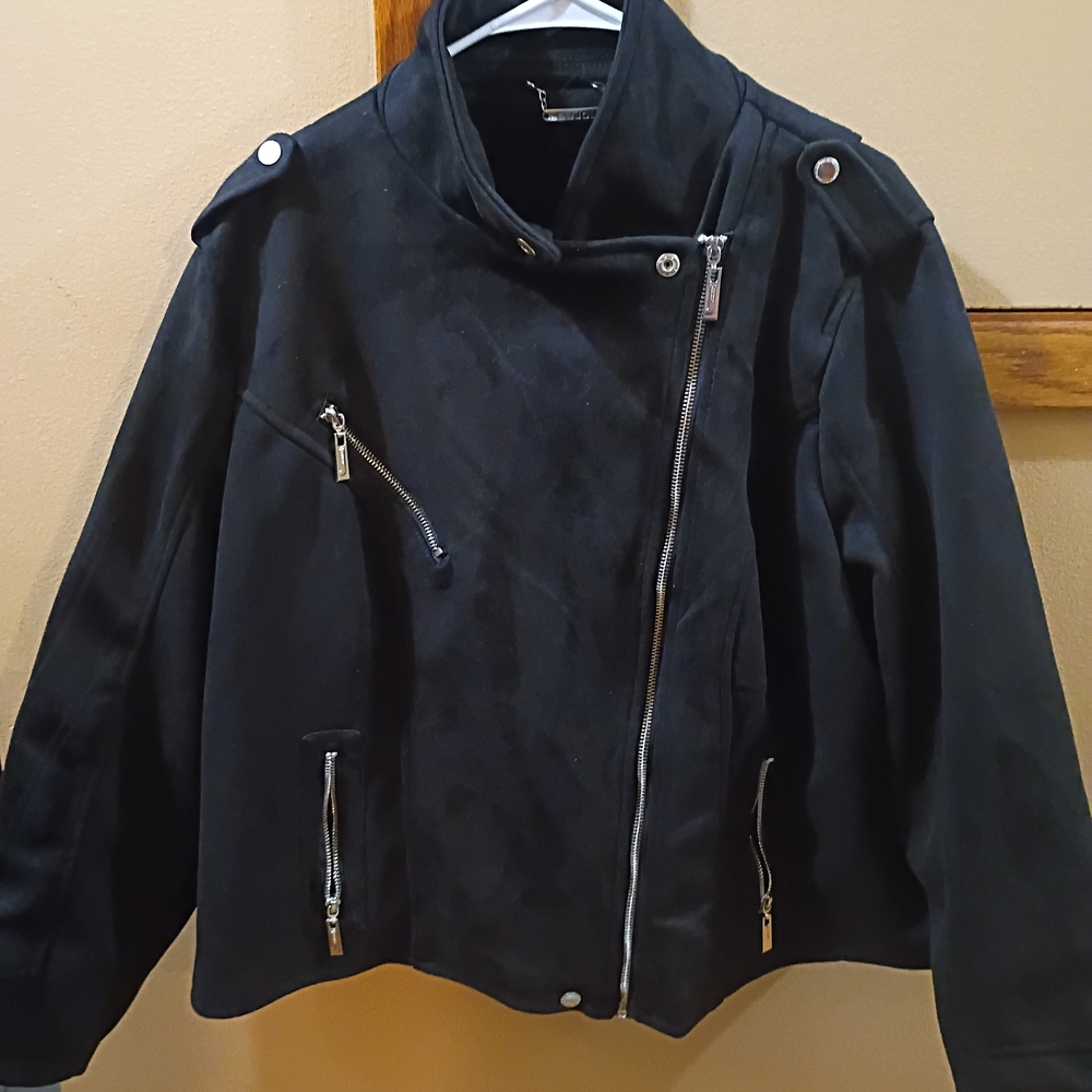Jou Jou Black Moto Plus Size Jacket